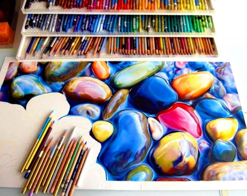 Неймовірної краси малюнок, виконаний кольоровими олівцями
